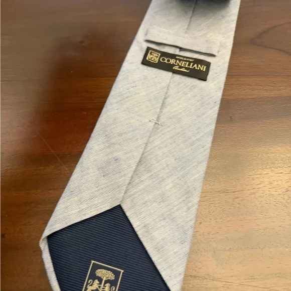 CORNELIANI Linen Classic Herringbone Silk Tie Lot Light Blue & Dusty Rose - Picture 5 of 9